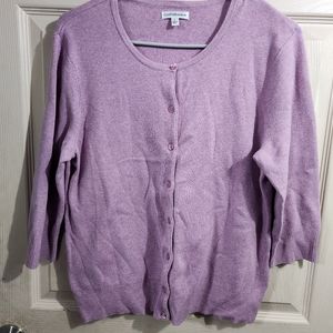 Croft & barrow ladies cardigan, purple - large
